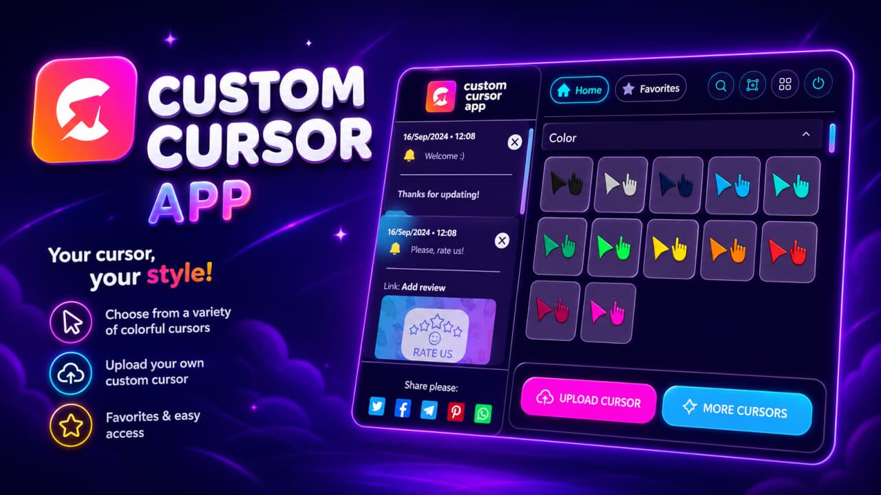 Custom Cursor App — cursores personalizados