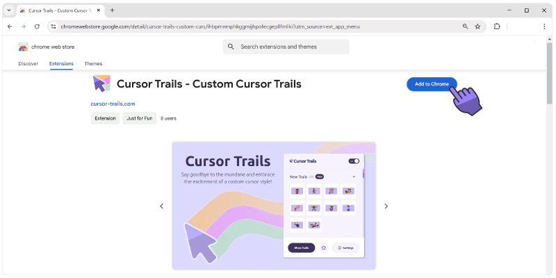 Botón Instalar o Añadir a Chrome en la página de la extensión