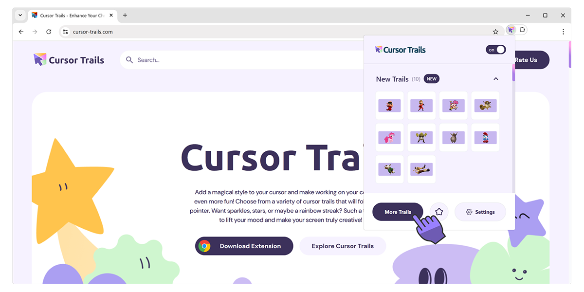 1. Acceso al sitio web de Cursor Trails